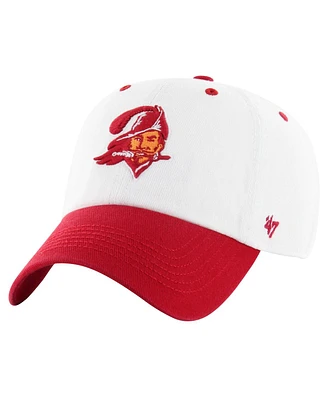 '47 Brand Men's White/Red Tampa Bay Buccaneers Double Header Diamond Legacy Clean Up Adjustable Hat