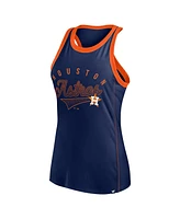 Fanatics Women's Navy Houston Astros Tailsweep Fashion Racerback Rhinestone Tank Top