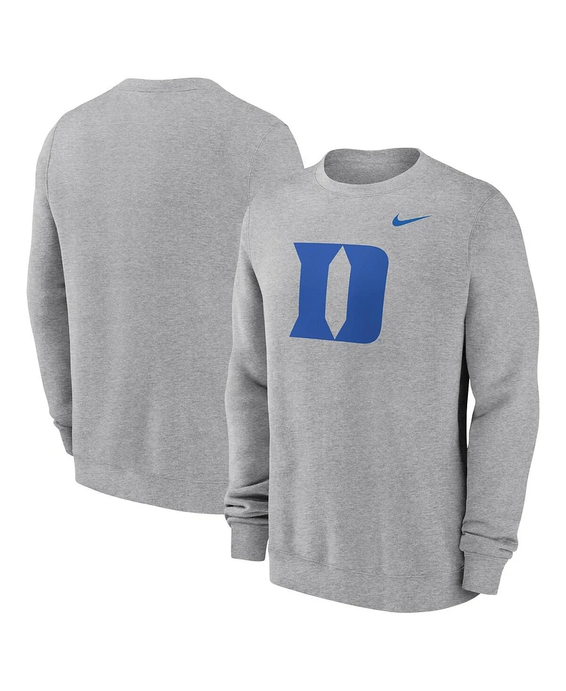 Nike Men's Heather Gray Duke Blue Devils Primetime Evergreen Fleece Pullover Sweatshirt