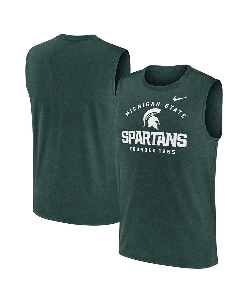 Nike Men's Green Michigan State Spartans Primetime Legend Lock Up Performance Muscle Tank Top