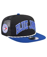 New Era Men's Black Toronto Blue Jays Throwback Meshback Golfer Hat