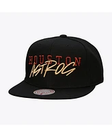 Mitchell & Ness Men's Black Houston Astros Team Tagged Snapback Hat