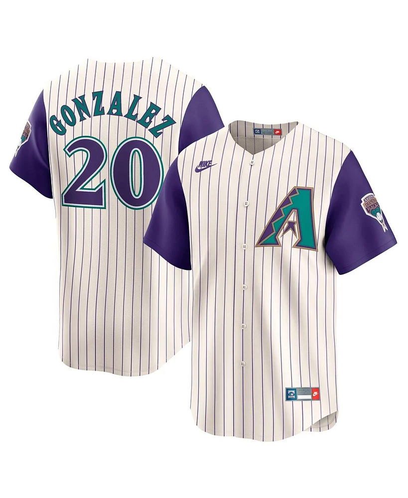 Nike Men's Luis Gonzalez Cream Arizona Diamondbacks Throwback Cooperstown Collection Limited Jersey