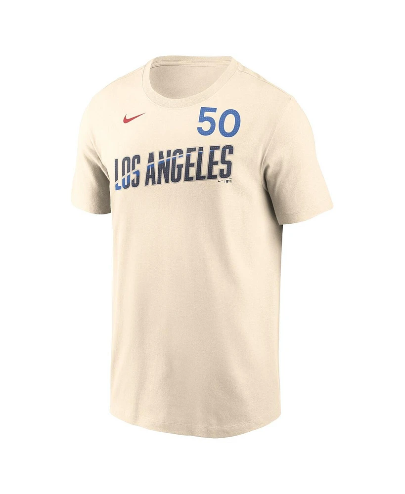 Nike Men's Mookie Betts Cream Los Angeles Dodgers 2024 City Connect Fuse Name Number T-Shirt