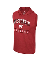 Colosseum Men's Red Wisconsin Badgers Varsity Sleeveless Hoodie Tank Top