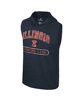 Colosseum Men's Heather Navy Illinois Fighting Illini Varsity Sleeveless Hoodie Tank Top