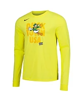 Nike Men's Yellow Oregon Ducks Duck Town Pre-Game Warm-Up Long Sleeve T-Shirt