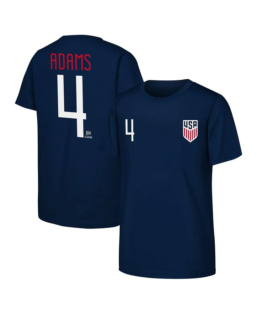 Outerstuff Big Boys and Girls Tyler Adams Navy Usmnt Name Number T-Shirt