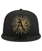 New Era Men's Black Oakland Athletics Metallic Logo 9FIFTY Snapback Hat