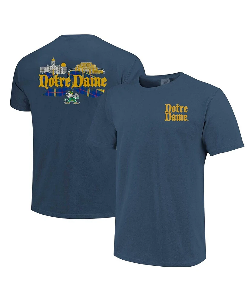 Image One Men's and Women's Navy Notre Dame Fighting Irish Hyper Local Celtic Tartan Campus T-Shirt