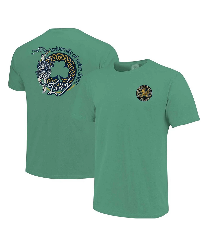 Image One Men's and Women's Green Notre Dame Fighting Irish Hyper Local Celtic Knot Bagpipes T-Shirt