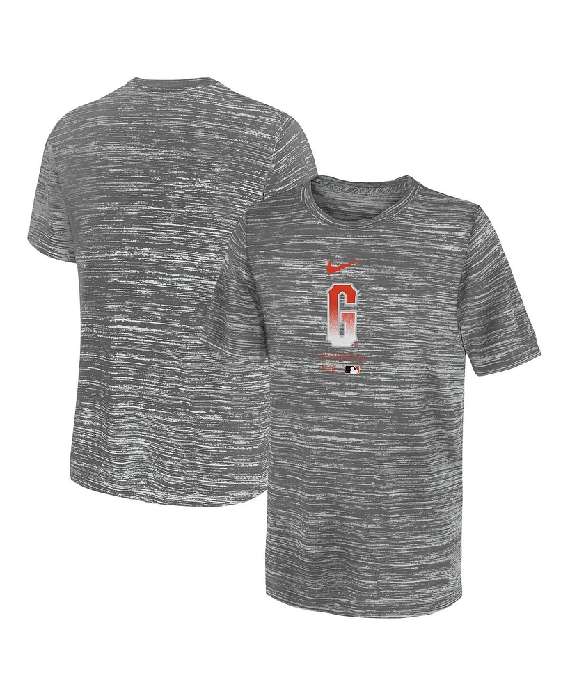 Nike Big Boys and Girls Gray San Francisco Giants City Connect Practice Graphic Performance T-Shirt