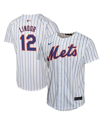 Nike Big Boys and Girls Francisco Lindor White New York Mets Home Game Player Jersey