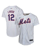 Nike Big Boys and Girls Francisco Lindor White New York Mets Home Game Player Jersey