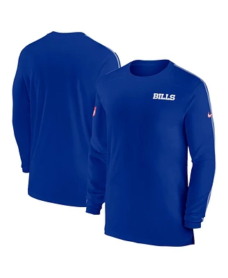 Nike Men's Royal Buffalo Bills Sideline Coach Uv Performance Long Sleeve T-Shirt