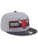 New Era Men's Gray/Charcoal Chicago Bulls 2024 Nba Draft 9FIFTY Snapback Hat