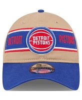 New Era Men's Tan/Blue Detroit Pistons 2024 Nba Draft 9TWENTY Adjustable Hat