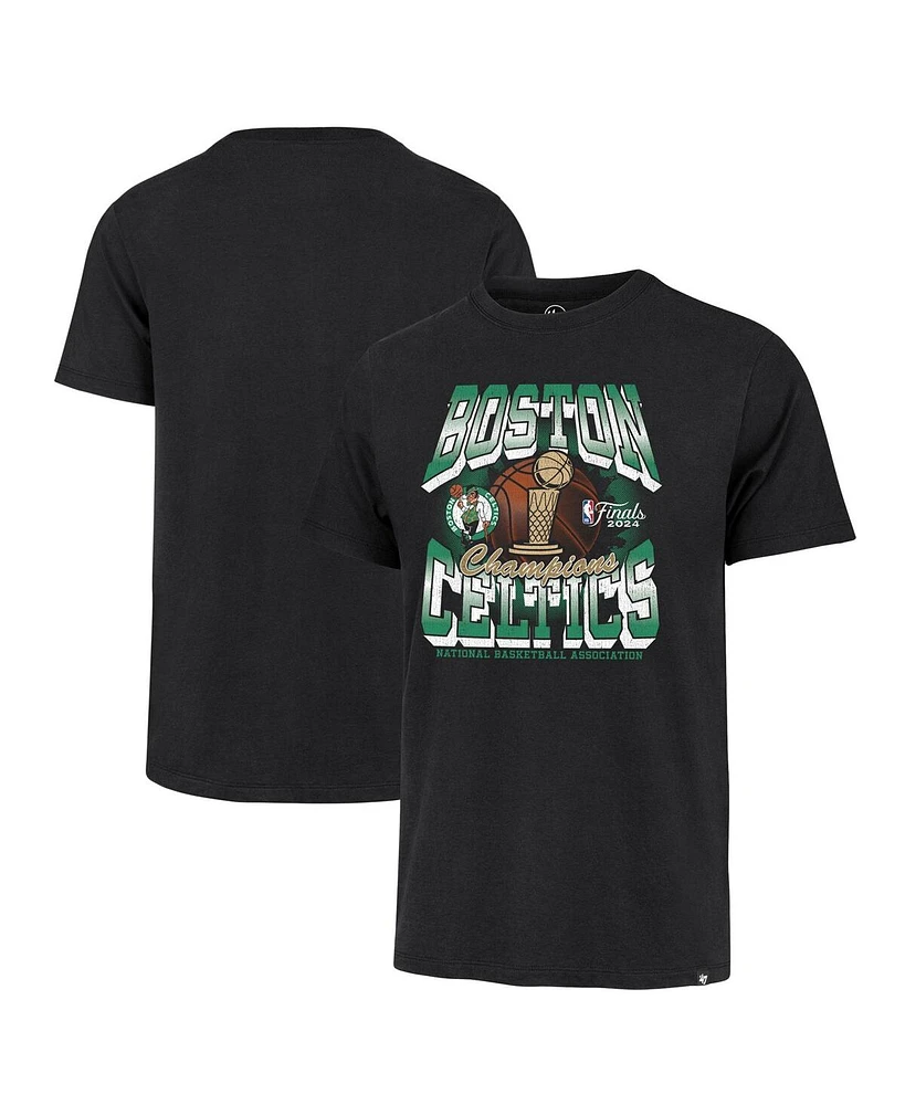 '47 Brand Men's Black Boston Celtics 2024 Nba Finals Champions Big Tall Retro Franklin T-Shirt