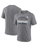 Fanatics Men's Heather Gray Florida Panthers 2024 Stanley Cup Champions Rush Tri-Blend T-Shirt