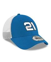 New Era Men's Blue Austin Hill 9FORTY Trucker Adjustable Hat