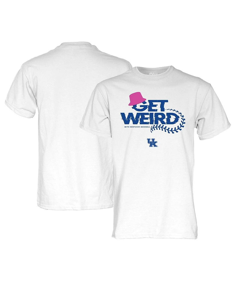 Blue 84 Men's White Kentucky Wildcats Get Weird Baseball T-Shirt