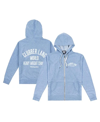 Contenders Clothing Men's Heather Powder Blue Rocky Clubber Lang Robe Full-Zip Hoodie Sweatshirt