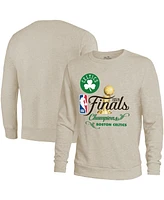 Majestic Threads Men's Cream Boston Celtics 2024 Nba Finals Champions Tri-Blend Pullover Sweatshirt