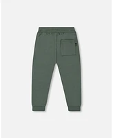 Deux par Deux Baby Boys Baby Fleece Sweatpants With Zip Pockets Forest Green