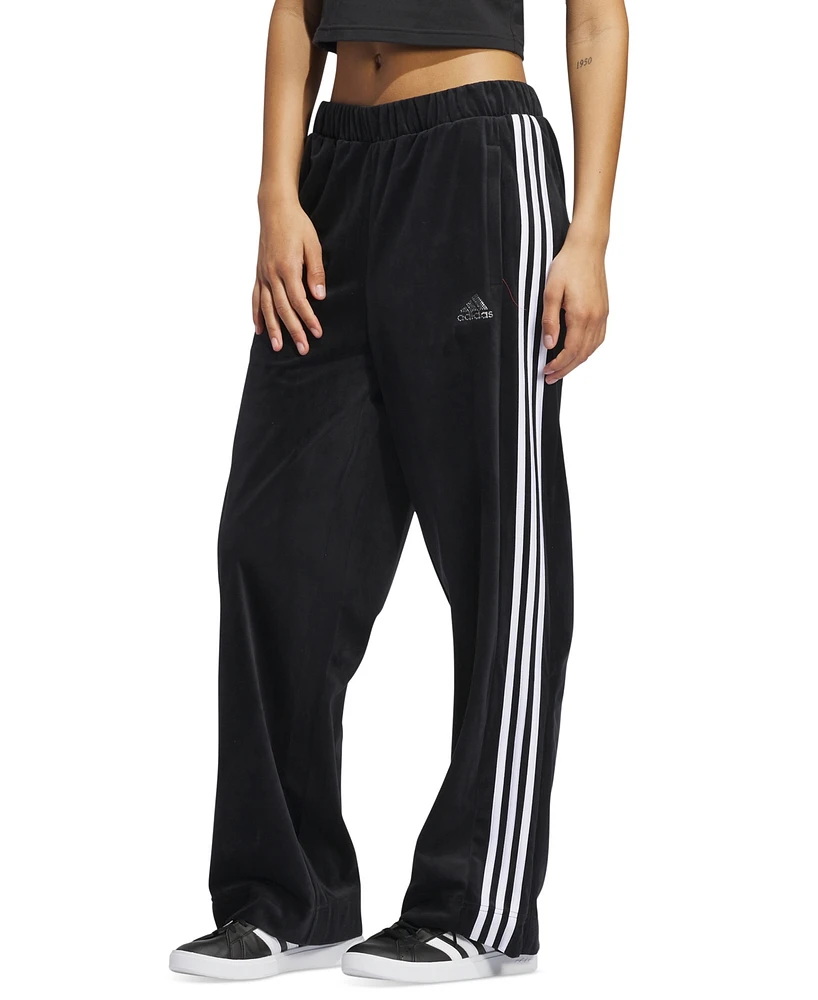 adidas Women's Y2K Glam Velour Wide-Leg Pants