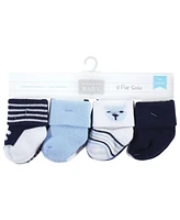 Hudson Baby Baby Boys Grow with Me Cotton Terry Socks, Bear 8-Pack, 0-6 and 6-12 Months