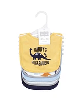 Hudson Baby Infant Boys Cotton Bibs Set, Hugasaurus, One Size