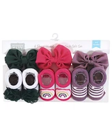 Hudson Baby Baby Girls Headband and Socks Giftset, Purple