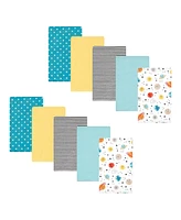 Hudson Baby Infant Boy Cotton Flannel Burp Cloths, Happy Planets Pack