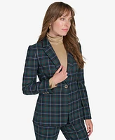 Tommy Hilfiger Women's Slim Fit Checked Blazer