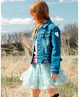 Deux par Girl Stretch Denim Jacket With Unicorn - Toddler|Child