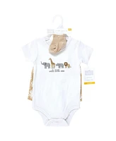 Hudson Baby Boys Bodysuit, Short and Sock, Wild One