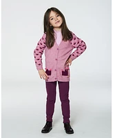 Deux par Toddler Girls Jacquard Sleeve Knitted Long Cardigan Lavender