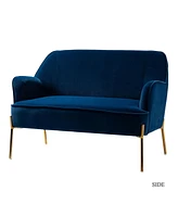 Hulala Home Barbara Contemporary Velvet Loveseat Sofa