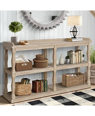 Streamdale Furniture Elegant 3-Tier Console Table with Ample Storage and Artistic Design