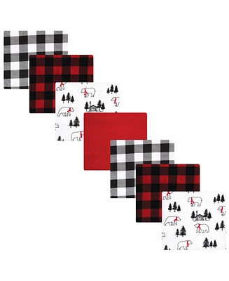 Hudson Baby Infant Boy Cotton Flannel Receiving Blankets Bundle, Buffalo Plaid Bear, One Size