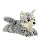 Aurora Small Winter Wolf Mini Flopsie Adorable Plush Toy Gray 8"