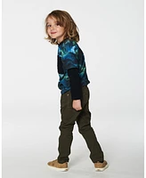 Deux par Deux Toddler Boys Layered Long Sleeve T-Shirt Blue Aurora Borealis - Toddler|Child