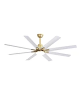 Sofucor 66" Ceiling Fan with Lights & Remote, 6-Speed Dc Motor, Reversible