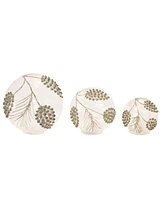 Slickblue Led Frosted Gold Pinecone Orb Set - 3 Pack