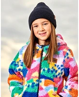 Deux par Deux Toddler Girls Reversible Sherpa Jacket Multicolored