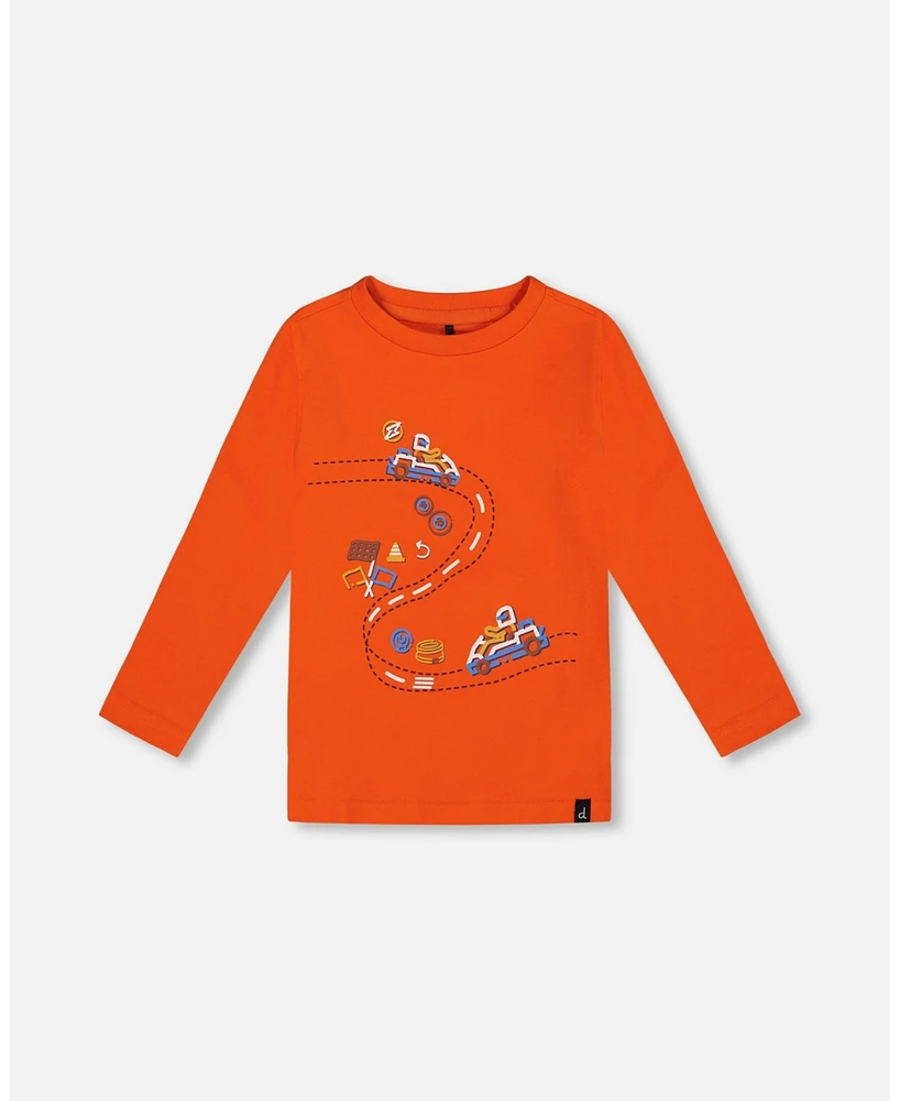 Deux par Big Boys T-Shirt With Print Tangerine