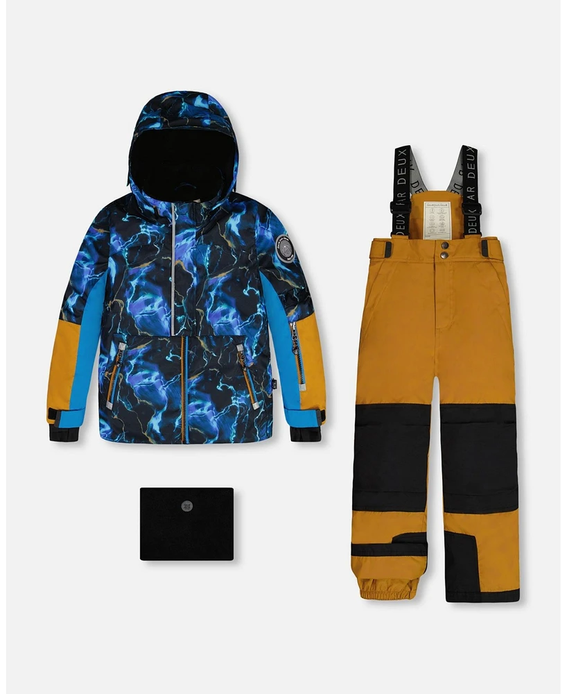 Deux par Big Boys Two Piece Snowsuit Spice And Printed Storm