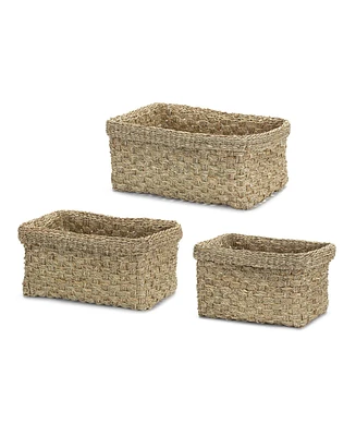 Slickblue Decorative Seagrass Basket Collection (Set of 3)