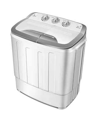 Gymax 8lbs Compact Mini Twin Tub Washing Machine Washer Spinner