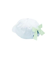 Bits & Bows Girls Golf Flag Bow Baseball Hat in White